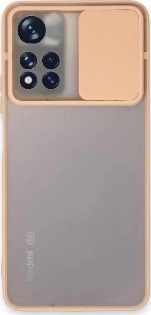 Xiaomi Redmi Note 11T Kılıf Palm Buzlu Kamera Sürgülü Silikon - Pembe-(5796)