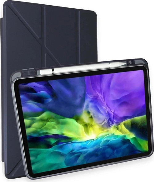 iPad Pro 11 (2024) Kılıf Kalemlikli Mars Tablet Kılıfı - Lacivert-(5796)