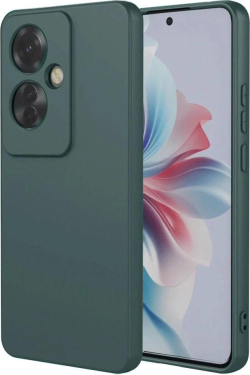Oppo Reno 11F Kılıf First Silikon - Koyu Yeşil-(5796)