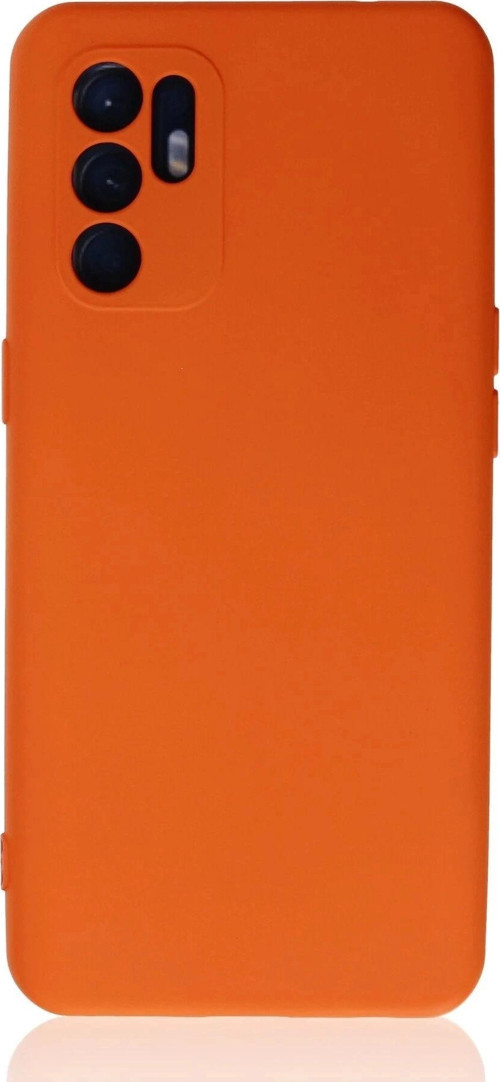 Oppo Reno 6 Kılıf Nano içi Kadife Silikon - Turuncu-(5796)