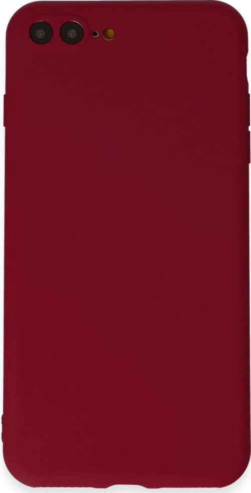 iPhone 7 Plus Kılıf First Silikon - Bordo-(5796)
