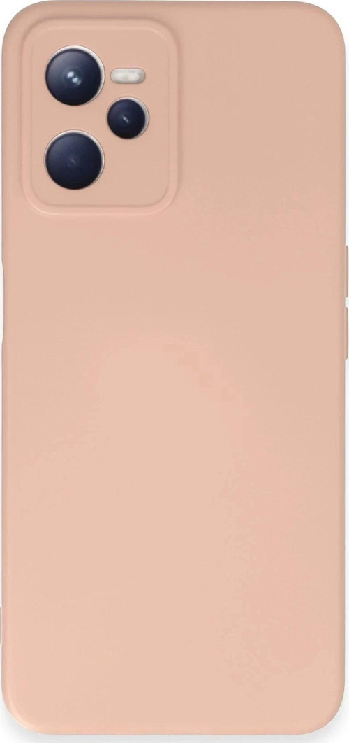 Realme C35 Kılıf Nano içi Kadife Silikon - Pudra-(5796)