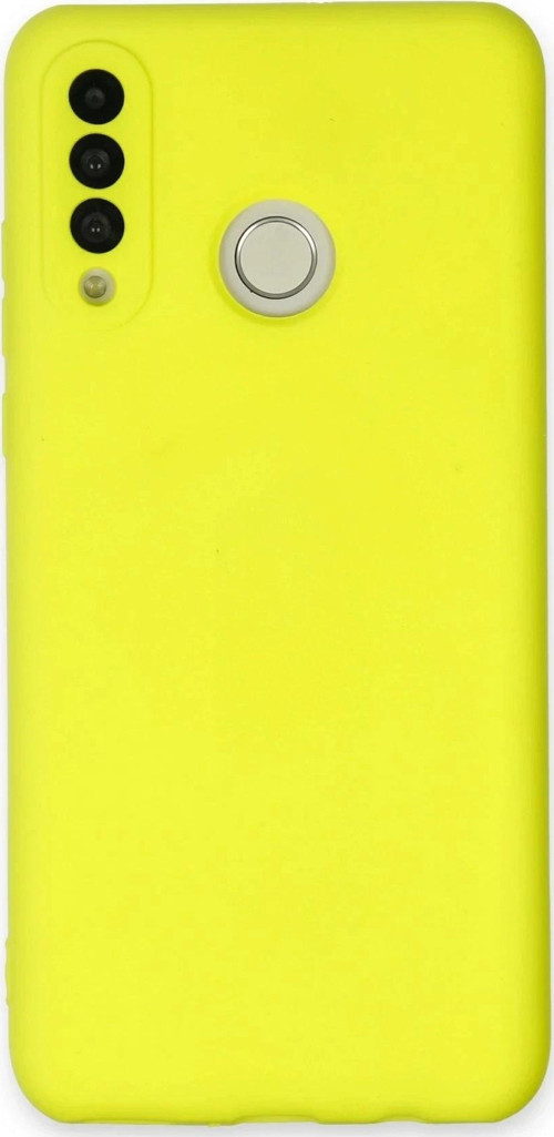 Huawei P30 Lite Kılıf Nano içi Kadife Silikon - Sarı-(5796)