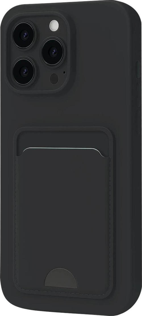iPhone 16 Pro Kılıf Kelvin Kartvizitli Silikon - Siyah-(5796)