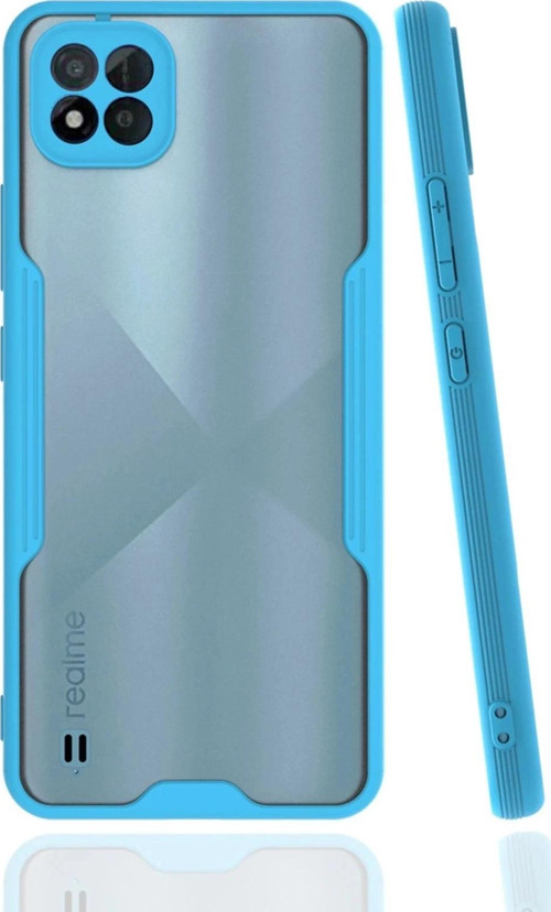 Realme C11 2021 Kılıf Platin Silikon - Mavi-(5796)