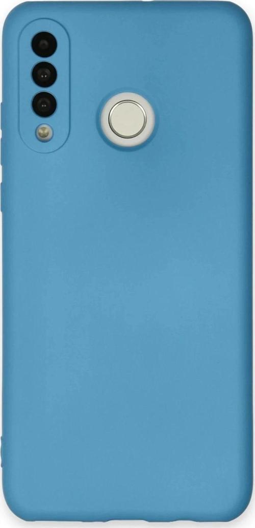 Huawei P30 Lite Kılıf Nano içi Kadife Silikon - Mavi-(5796)