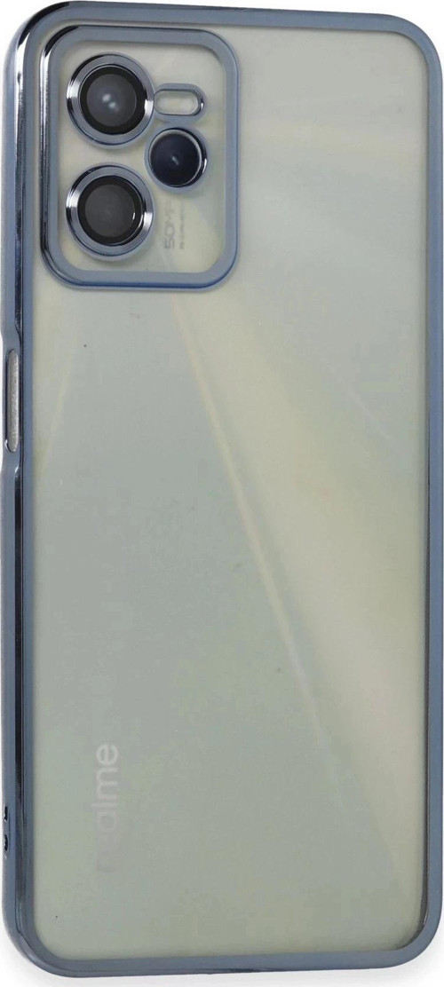 Realme C35 Kılıf Lensli Silikon - Açık Mavi-(5796)
