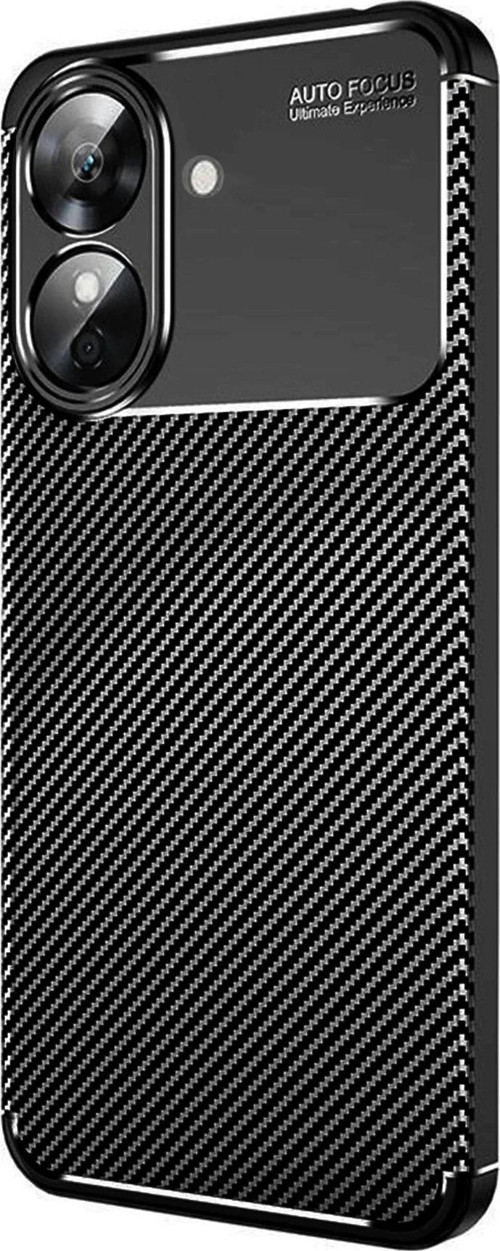 Realme Note 60 Kılıf Auto Focus Karbon Kapak - Siyah-(5796)