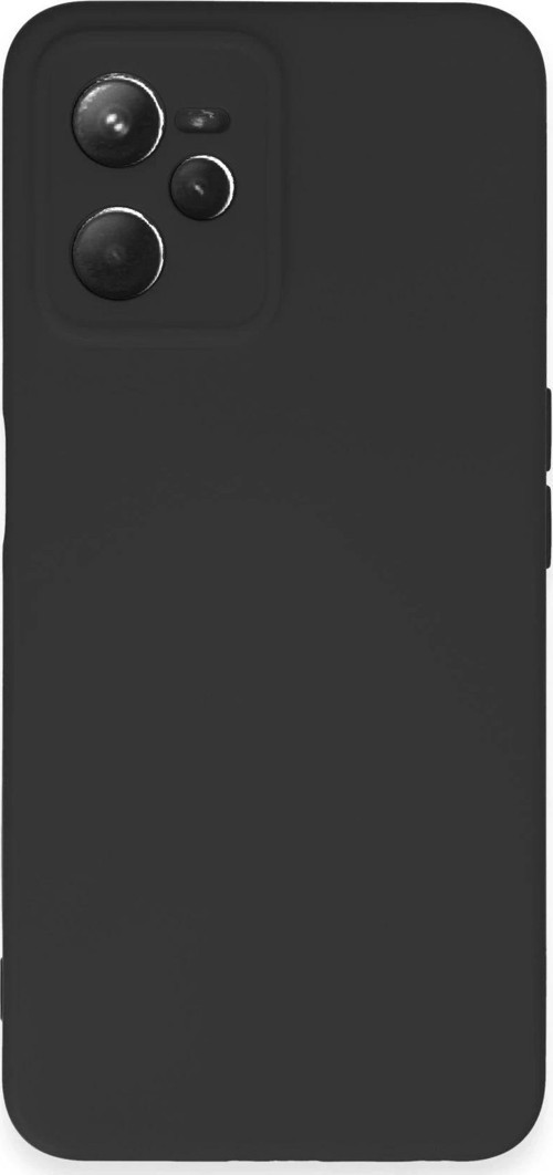 Realme C35 Kılıf Nano içi Kadife Silikon - Siyah-(5796)