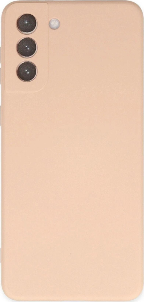 Samsung Galaxy S21 FE Kılıf Nano içi Kadife Silikon - Pudra-(5796)