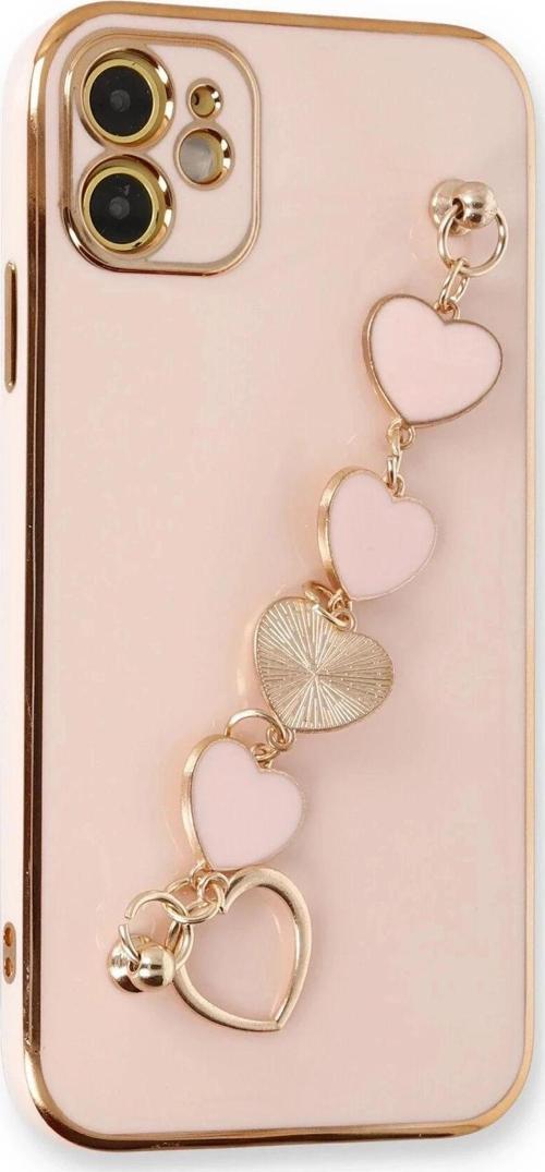 iPhone 12 Kılıf Esila Silikon - Pudra-(5796)