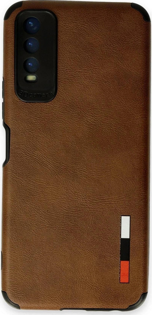 Vivo Y11S Kılıf Loop Deri Silikon - Kahverengi-(5796)