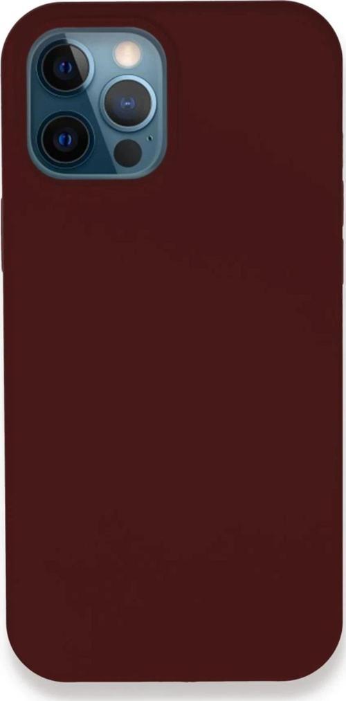 iPhone 12 Pro Kılıf Lansman Legant Silikon - Bordo-(5796)