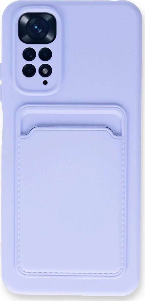 Xiaomi Redmi Note 11S Kılıf Kelvin Kartvizitli Silikon - Lila-(5796)
