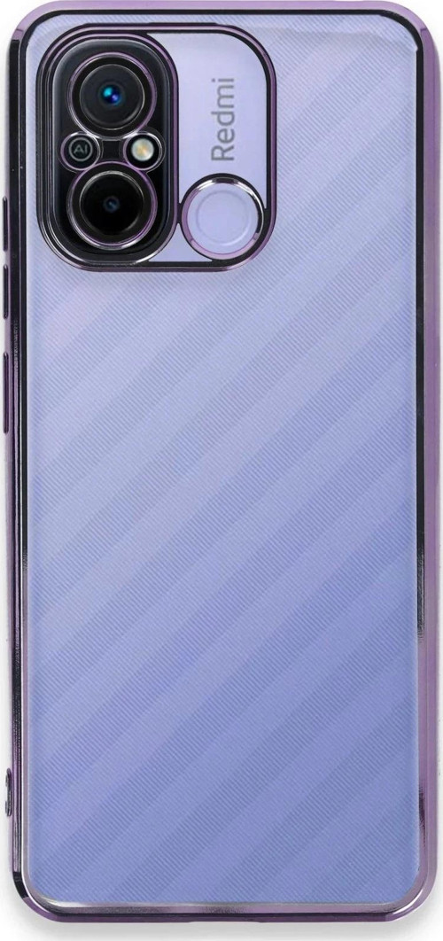 Xiaomi Redmi 12C Kılıf Lensli Silikon - Mor-(5796)