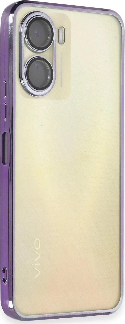 Vivo Y16 Kılıf Lensli Silikon - Mor-(5796)