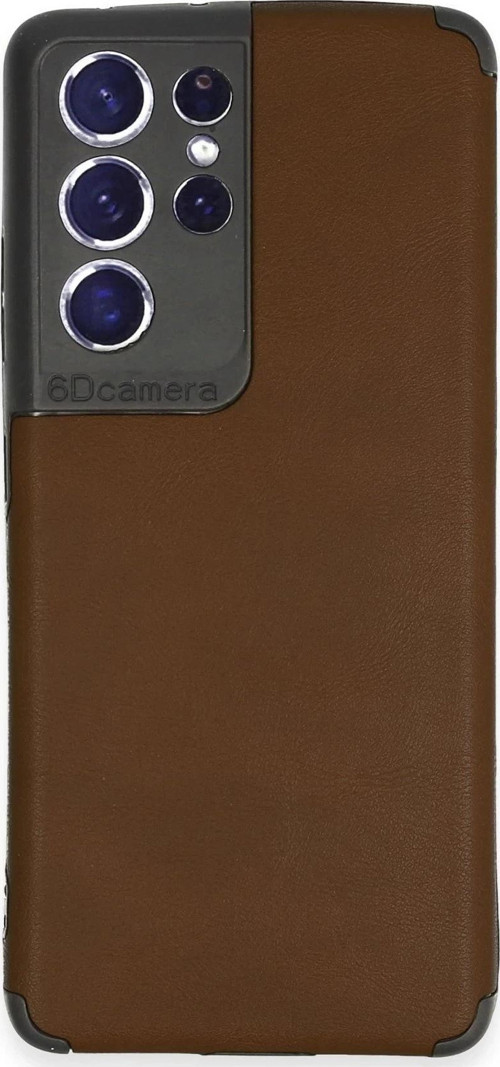 Samsung Galaxy S21 Ultra Kılıf Loop Deri Silikon - Kahverengi-(5796)