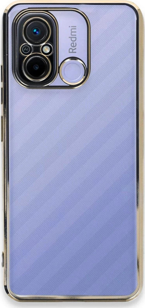 Xiaomi Redmi 12C Kılıf Lensli Silikon - Gold-(5796)