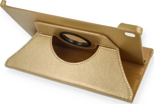 Samsung Galaxy Tab A7 10.4 Kılıf 360 Tablet Deri Kılıf - Gold-(5796)