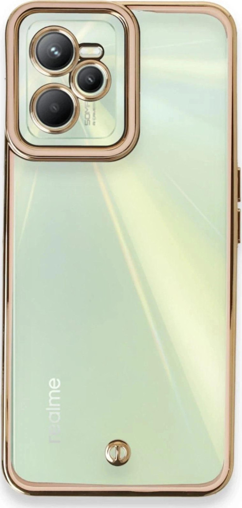 Realme C35 Kılıf Liva Lens Silikon - Pudra-(5796)