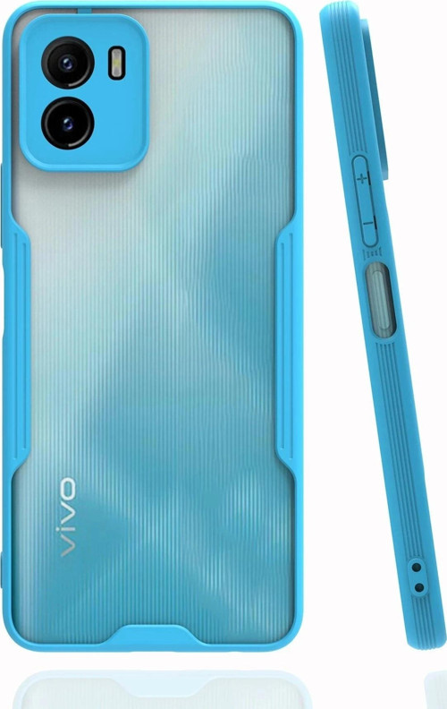 Vivo Y15S Kılıf Platin Silikon - Mavi-(5796)
