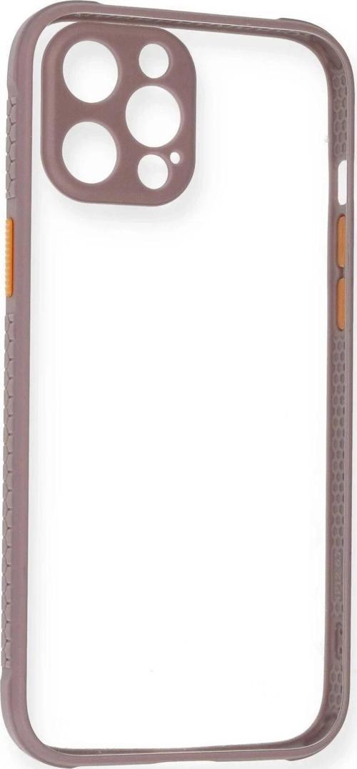 iPhone 12 Pro Max Kılıf Miami Şeffaf Silikon - Açık Mor-(5796)