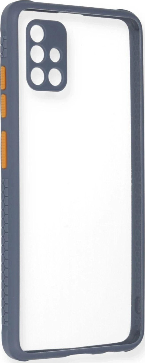 Samsung Galaxy A71 Kılıf Miami Şeffaf Silikon - Gri-(5796)