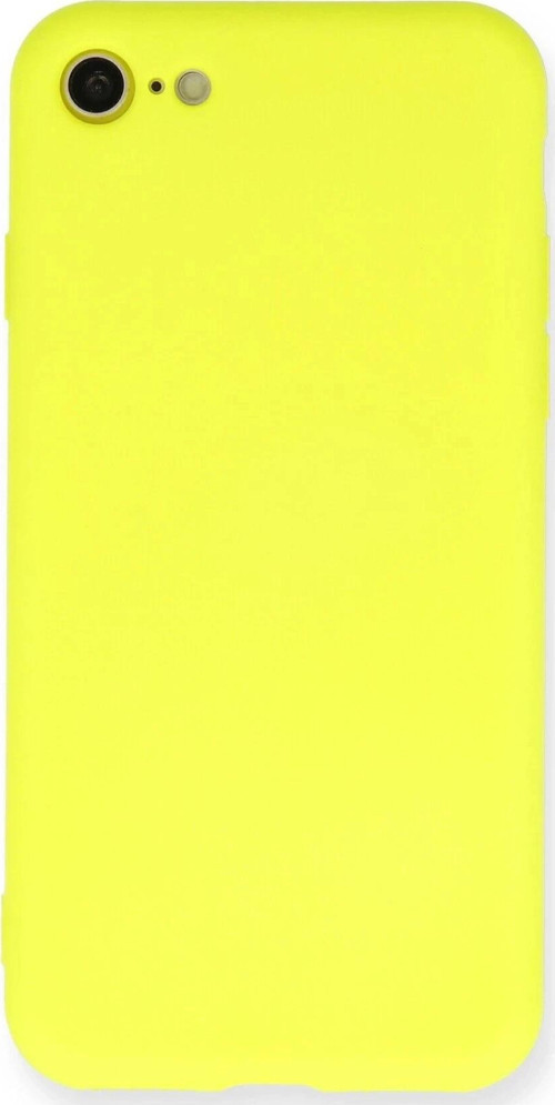 iPhone 7 Kılıf Nano içi Kadife Silikon - Sarı-(5796)
