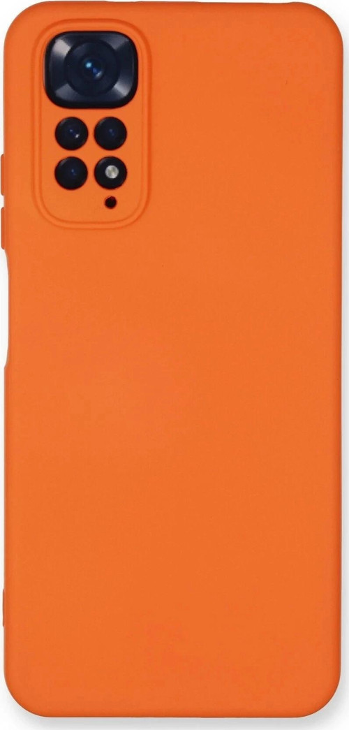 Xiaomi Redmi Note 11 Kılıf Nano içi Kadife Silikon - Turuncu-(5796)