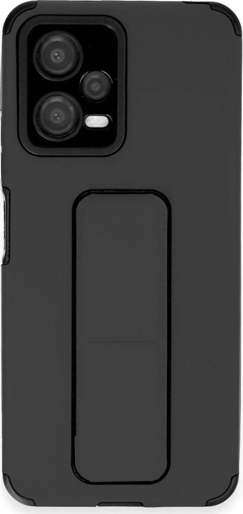 Xiaomi Poco X5 5G Kılıf Mega Standlı Silikon - Siyah-(5796)