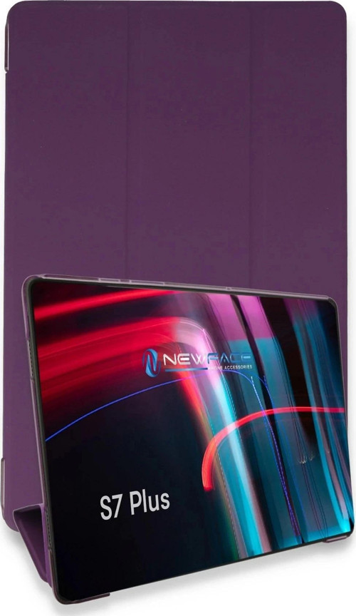 Samsung Galaxy T970 Tab S7 Plus 12.4 Kılıf Tablet Smart Kılıf - Mor-(5796)