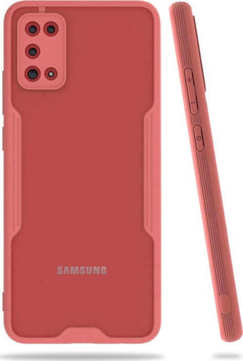 Samsung Galaxy A02S Kılıf Platin Silikon - Pembe-(5796)
