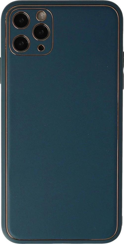 iPhone 11 Pro Max Kılıf Coco Deri Silikon Kapak - Mavi-(5796)