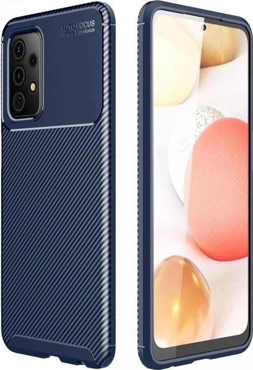 Samsung Galaxy A72 Kılıf Auto Focus Karbon Kapak - Lacivert-(5796)