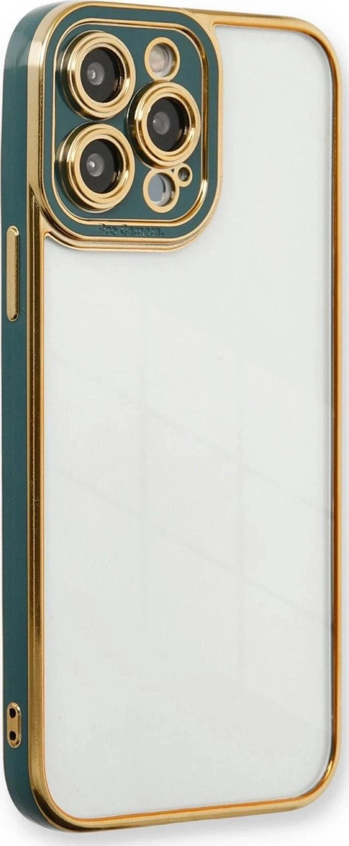 iPhone 13 Pro Max Kılıf Liva Lens Silikon - Yeşil-(5796)