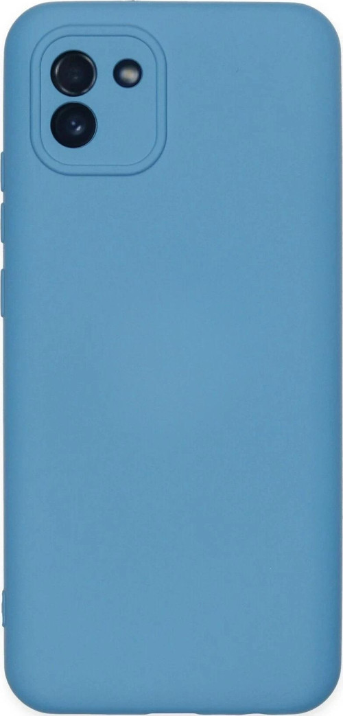 Samsung Galaxy A03 Kılıf Nano içi Kadife Silikon - Mavi-(5796)