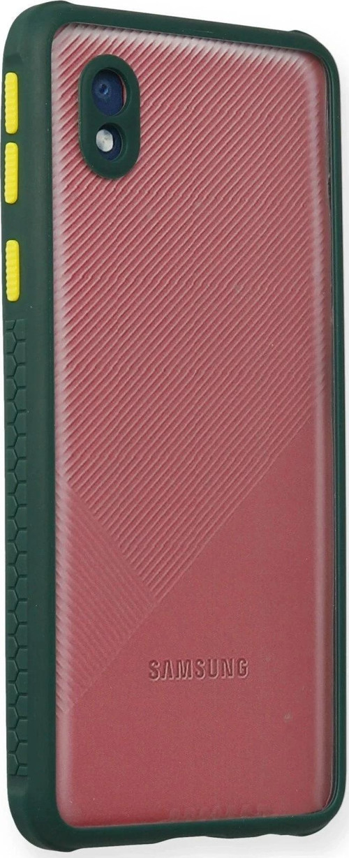 Samsung Galaxy A01 Core Kılıf Miami Şeffaf Silikon - Koyu Yeşil-(5796)