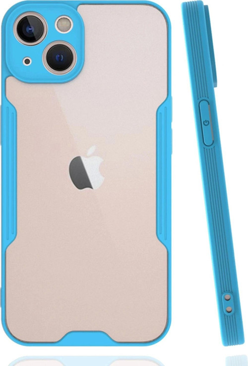 iPhone 14 Plus Kılıf Platin Silikon - Mavi-(5796)