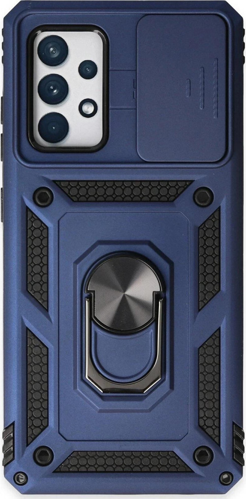 Samsung Galaxy A72 Kılıf Pars Lens Yüzüklü Silikon - Lacivert-(5796)