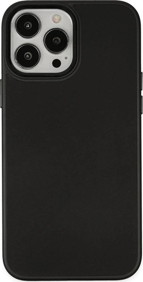 iPhone 13 Pro Kılıf Asya Deri Silikon - Siyah-(5796)