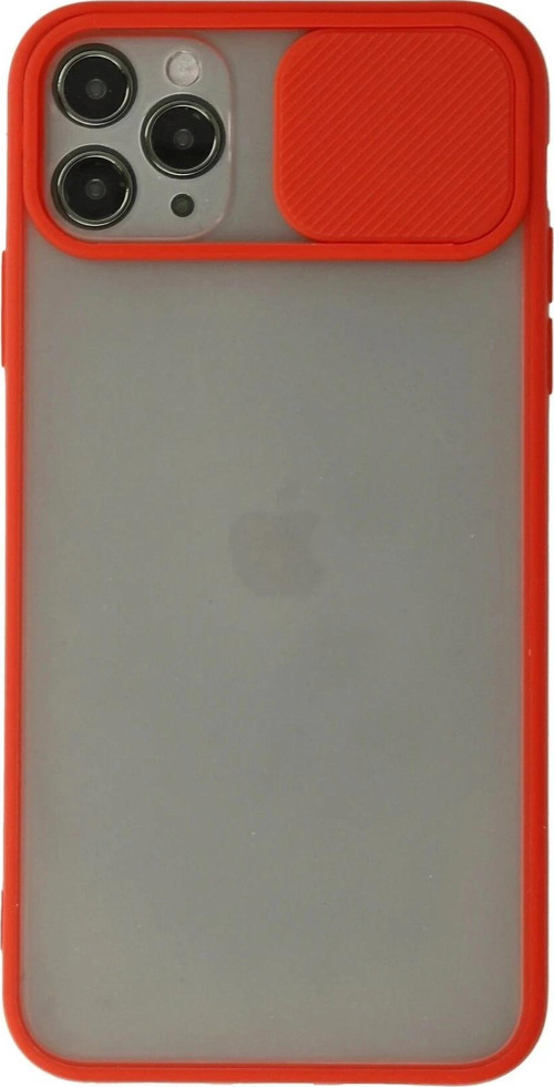iPhone 11 Pro Kılıf Palm Buzlu Kamera Sürgülü Silikon - Kırmızı-(5796)