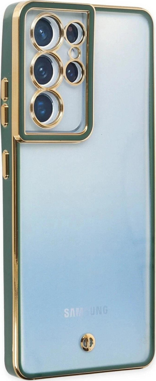Samsung Galaxy S21 Ultra Kılıf Liva Lens Silikon - Yeşil-(5796)