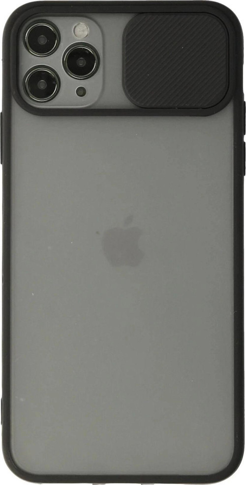 iPhone 11 Pro Max Kılıf Palm Buzlu Kamera Sürgülü Silikon - Siyah-(5796)