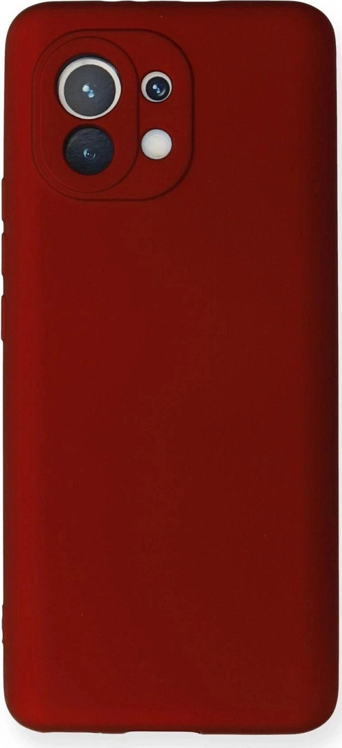 Xiaomi Mi 11 Kılıf First Silikon - Bordo-(5796)