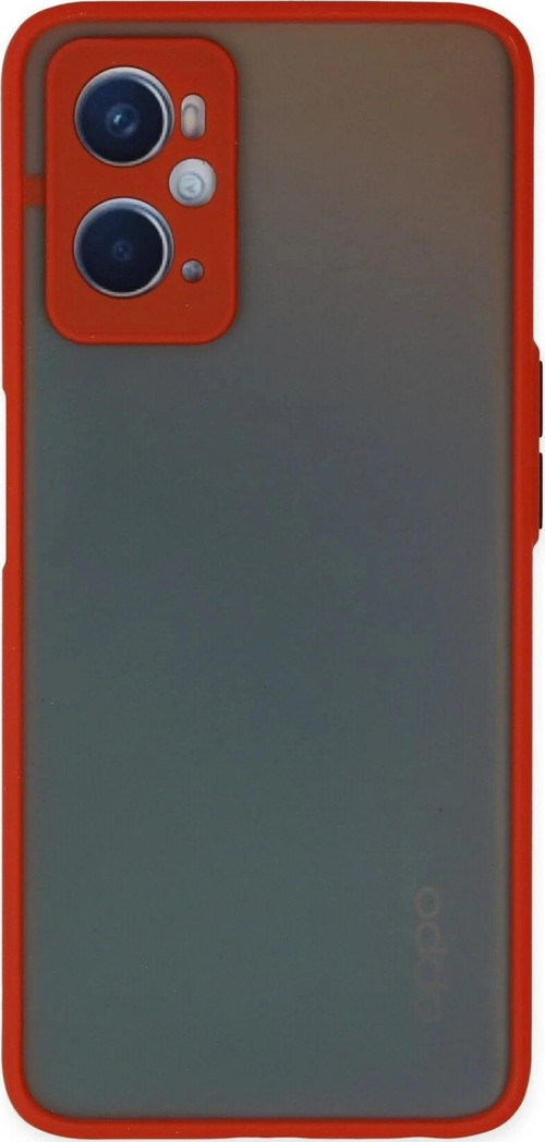 Oppo A96 Kılıf Montreal Silikon Kapak - Kırmızı-(5796)