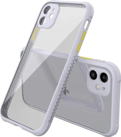 iPhone 12 Mini Kılıf Miami Şeffaf Silikon - Lila-(5796)