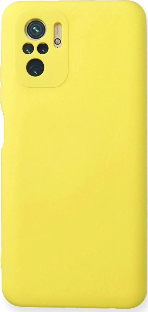 Xiaomi Redmi Note 10 Kılıf Nano içi Kadife Silikon - Sarı-(5796)