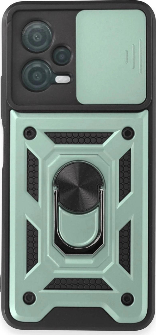 Xiaomi Redmi Note 12 5G Kılıf Pars Lens Yüzüklü Silikon - Yeşil-(5796)