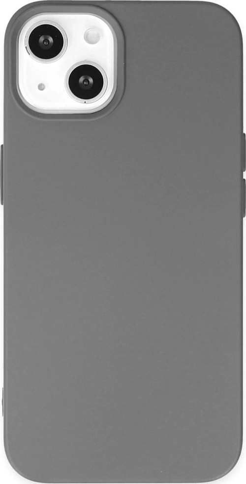 iPhone 14 Plus Kılıf Nano içi Kadife Silikon - Gri-(5796)