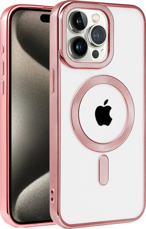 iPhone 14 Pro Kılıf Kronos Magsafe Kapak - Rose Gold-(5796)